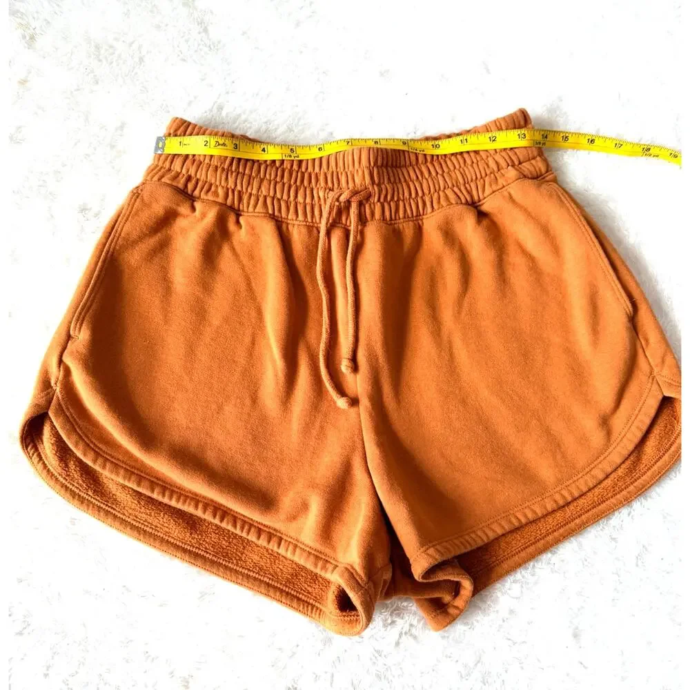 Abercrombie & Fitch Soft A&F Fleece Shorts M Burnt Orange Y2K Lounge